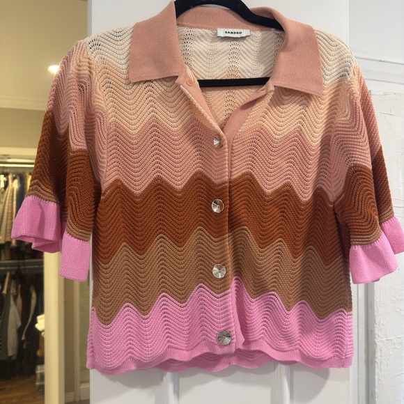 SANDRO
short-sleeve knitted top wavy pattern - Picture 7 of 7